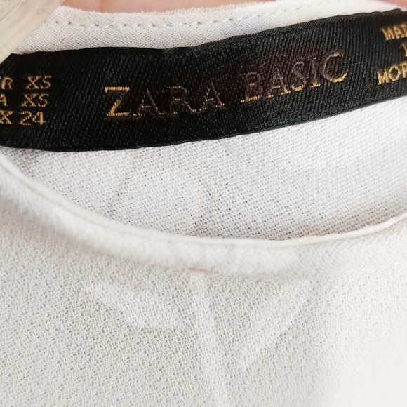 Zara Basic grey floral 3/4 sleeve crop top TB2 - Picture 7 of 7